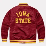 Iowa State Cyclones Burgundy Varsity Real Satin Jackets