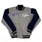 Jackson State Tigers Navy and Gray Letterman Wool Jacket