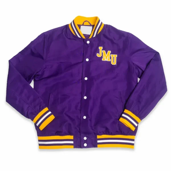 James Madison Dukes Script Purple Satin Jacket