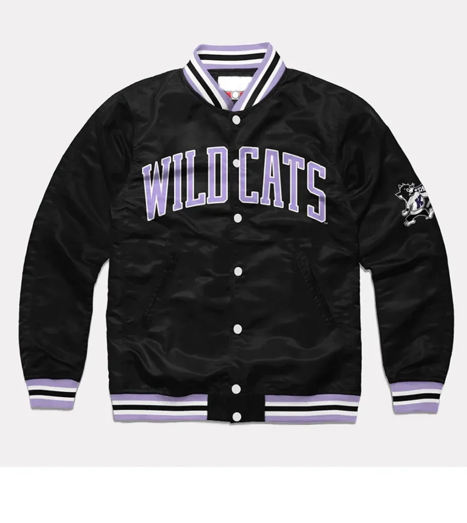 K-State Wildcats Script Black Satin Jacket