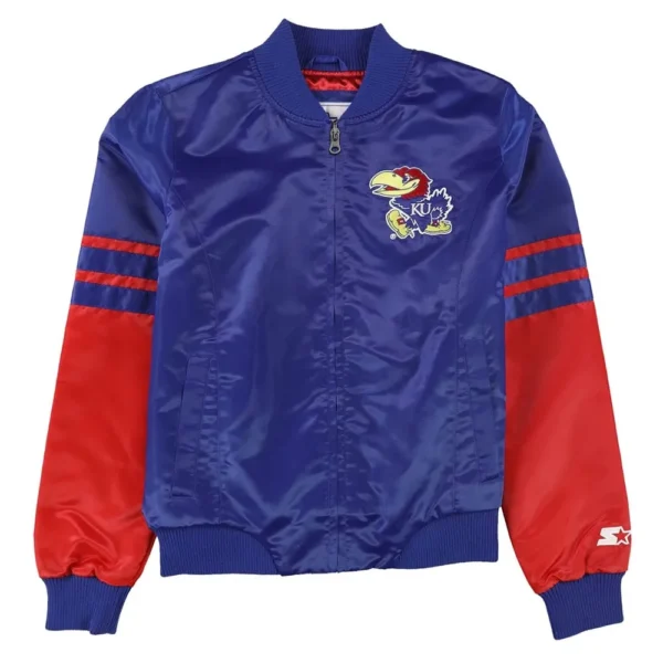 Kansas Jayhawks Blue and Red Bomber Jacket