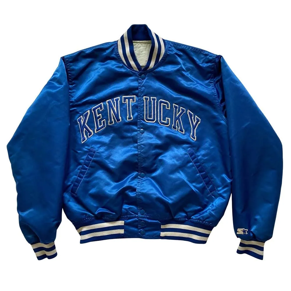 Kentucky Wildcats 80s Blue Real Satin Jacket