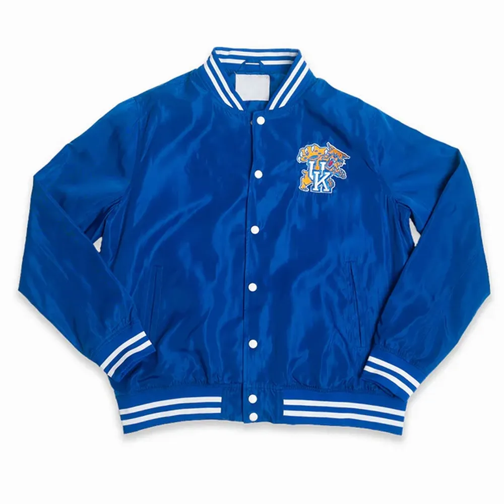 Kentucky Wildcats Script Retro Blue Bomber Real Polyester Jacket