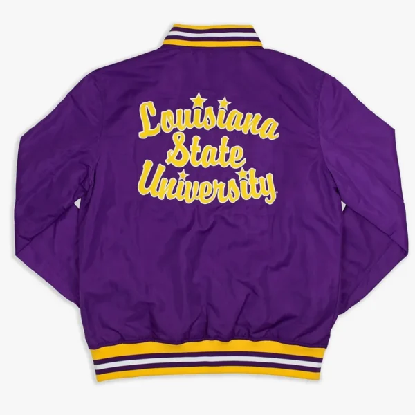 LSU Tigers Retro Bomber Purple Real Polyester Jackets