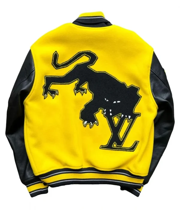 LV Letterman Yellow and Black Leather Letterman Jackets