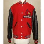 Louisville Cardinals Red and Black Varsity Real Wool Jacket