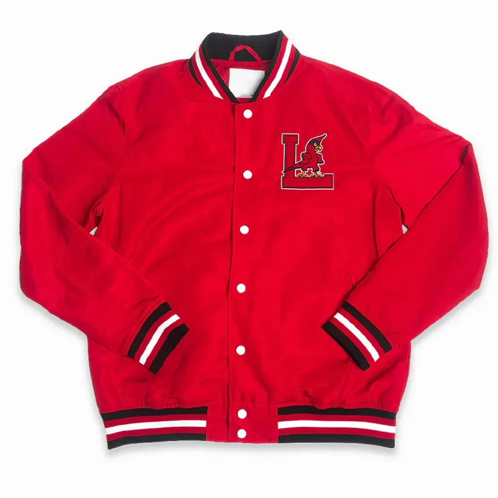 Louisville Cardinals Script Bomber Red Real Polyester Jacket