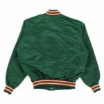 Miami Hurricanes 80s Green Varsity Real Satin Jackets