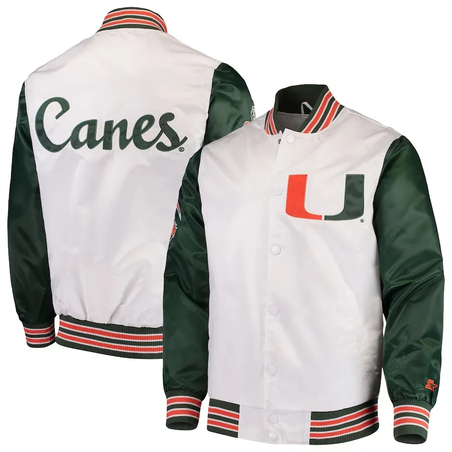 Miami Hurricanes Canes The Rookie Varsity Real Satin Jacket