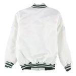 Michigan State Spartans White Varsity Real Satin Jackets