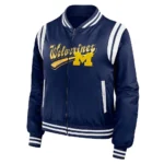 Michigan Wolverines Bomber Navy Real Nylon Jacket