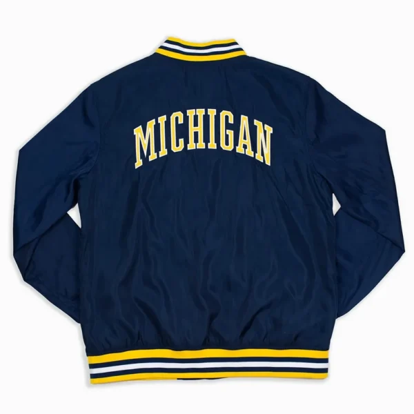 Michigan Wolverines Navy Script Real Satin Jackets