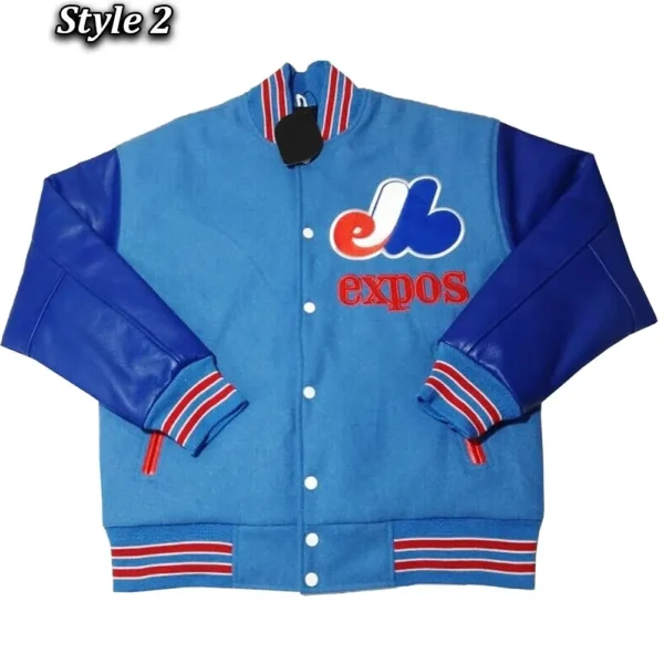 Montreal Expos Varsity Wool and Leather Real Wool Jacket 2