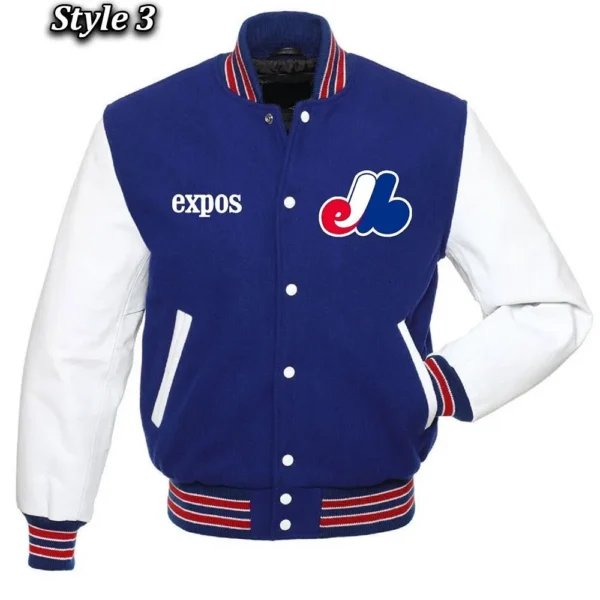 Montreal Expos Varsity Wool and Leather Real Wool Jacket 3