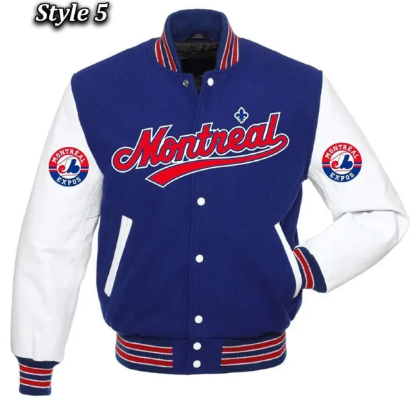 Montreal Expos Varsity Wool and Leather Real Wool Jacket 5