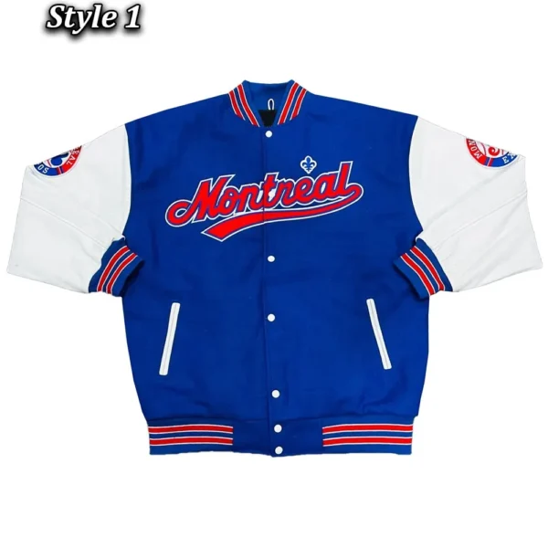 Montreal Expos Varsity Wool and Leather Real Wool Jackets 12