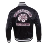 Morehouse College Classic Rib Black Real Satin Jackets