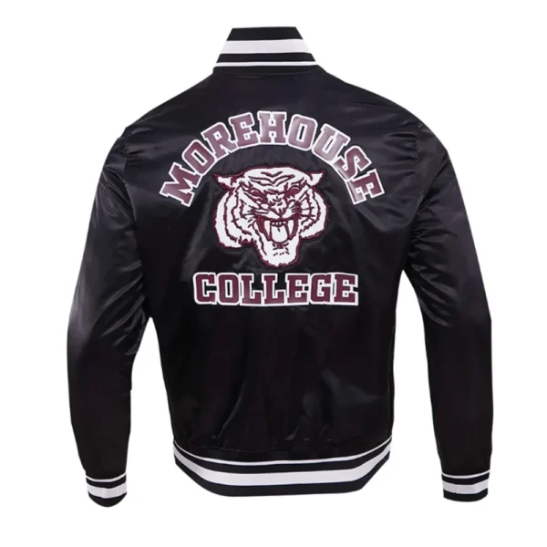 Morehouse College Classic Rib Black Real Satin Jackets