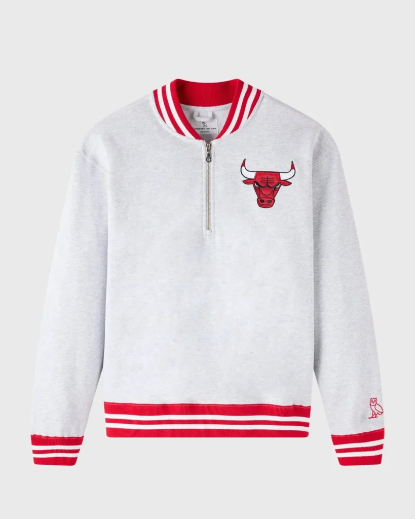 OVO X NBA Chicago Bulls Quarter-zip Mockneck Sweatshirt