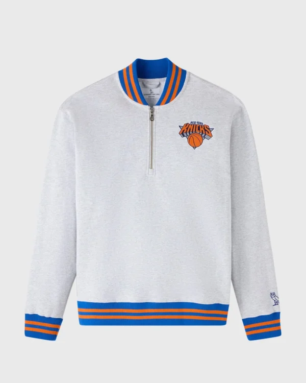 OVO X NBA New York Knicks Quarter-zip Mockneck Sweatshirt