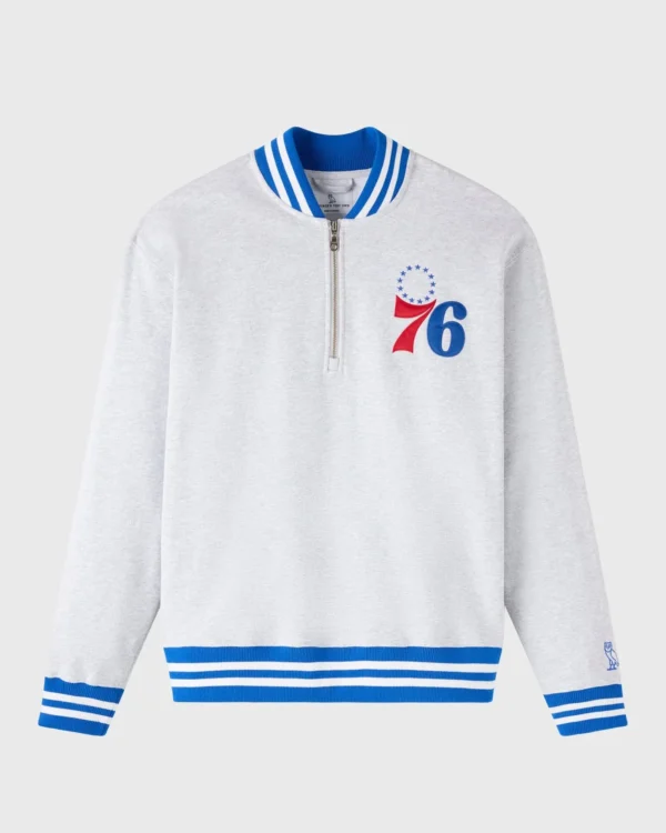 OVO X NBA Philadelphia 76ers Quarter-zip Mockneck Sweatshirt