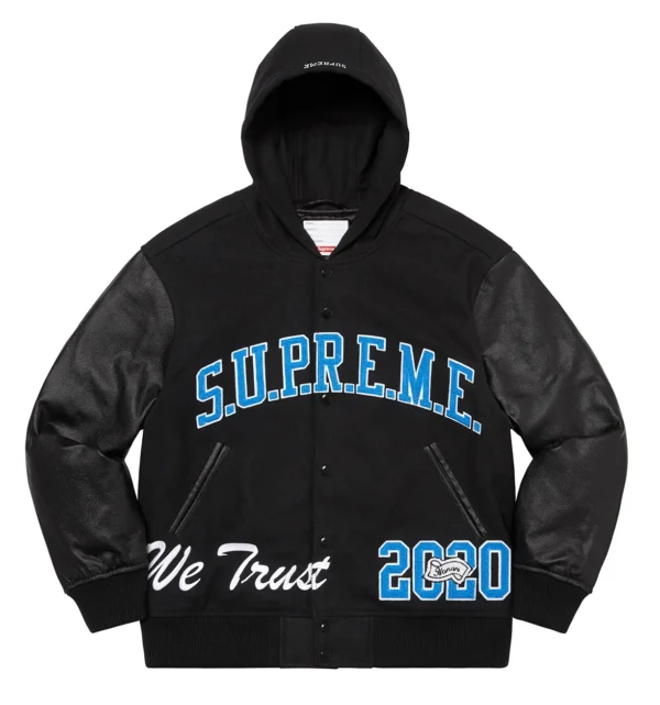 Supreme King Hooded Varsity Jacket1