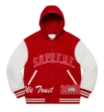 Supreme King Hooded Varsity Jacket3