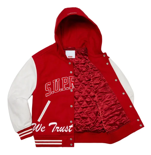 Supreme King Hooded Varsity Jacket4