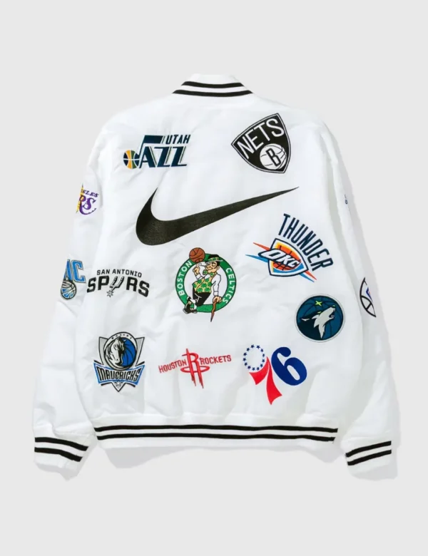 Supreme X Nike NBA Teams Logo Varsity Jacket5