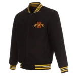 Unisex Iowa Hawkeyes Black Varsity Real Wool Jacket