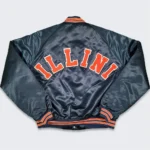 80s Illinois Ilini Bomber Real Satin Jackets