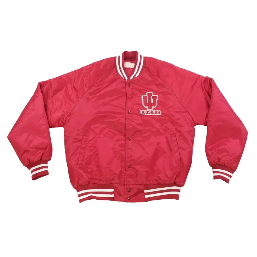 80s Indiana Hoosiers Red Real Satin Jacket