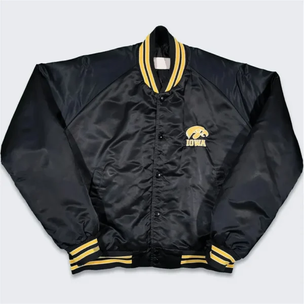 80s Iowa Hawkeyes Real Satin Jacket