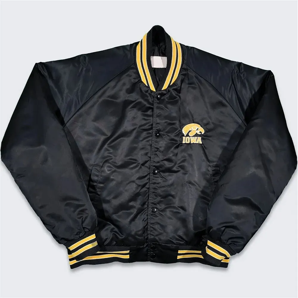 80s Iowa Hawkeyes Real Satin Jacket