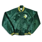 80s Oregon Ducks Green Bomber Real Satin Jacket