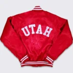 80s Utah Utes Red Bomber Real Satin Jackets