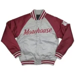 Morehouse Tigers Gray and Maroon Lightweight Real Satin Jacket