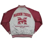 Morehouse Tigers Gray and Maroon Lightweight Real Satin Jacket