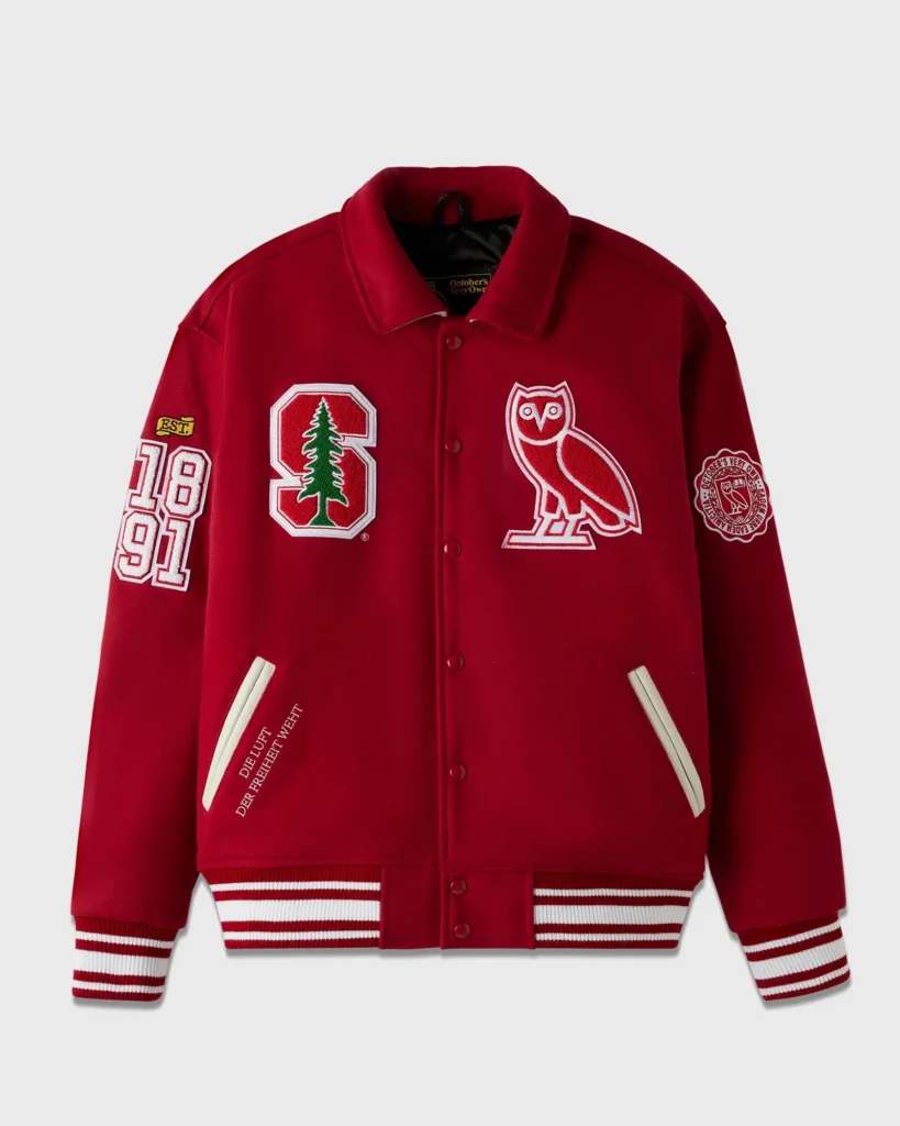 OVO Stanford Red Campus Varsity Real Wool Jacket