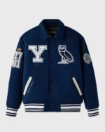 OVO Yale Blue Campus Varsity Real Wool Jacket