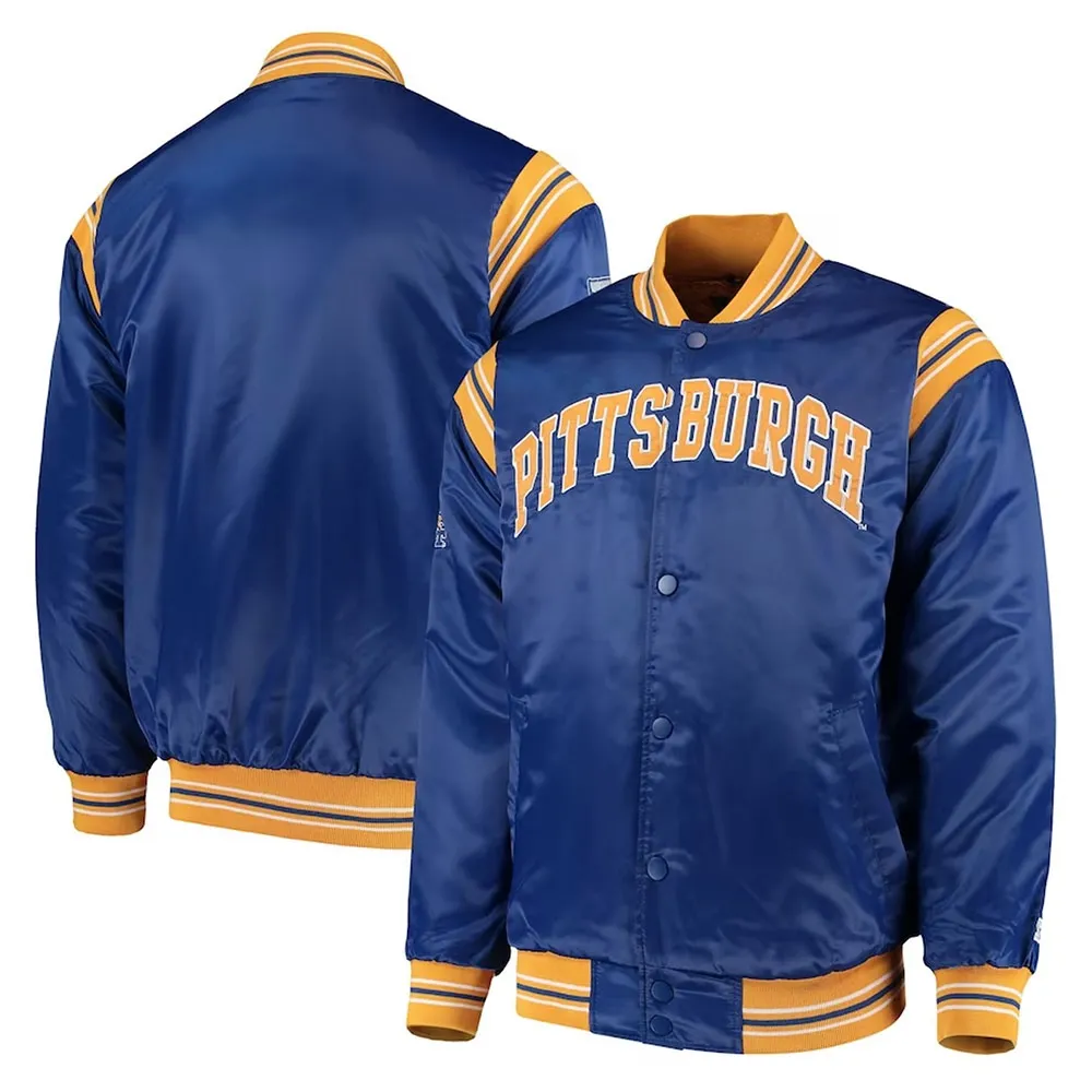 Pitt Panthers The Enforcer Royal Real Satin Jacket 1