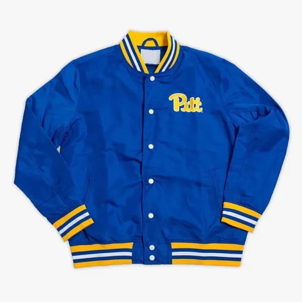 Pitt is It 1970s Bomber Blue Real Polyester Jacket