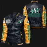 Saskatchewan Roughriders Bomber Varsity Real Leather Jackets