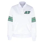 Saskatchewan Roughriders Line Up White Real Satin Jacket