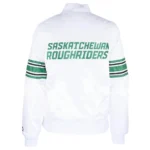 Saskatchewan Roughriders Line Up White Real Satin Jackets