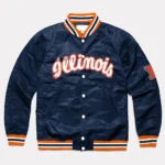 Script Illinois Fighting Illini Navy Real Satin Jacket