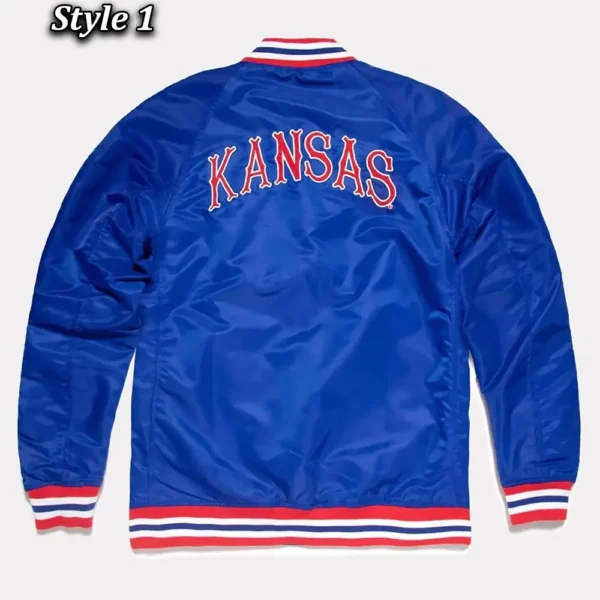 Script Kansas Jayhawks Royal Real Satin Jackets