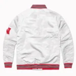 Script Nebraska Huskers White Varsity Real Satin Jackets