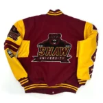 Shaw Bears Ole Skool Maroon and Yellow Letterman Real Wool Jackets