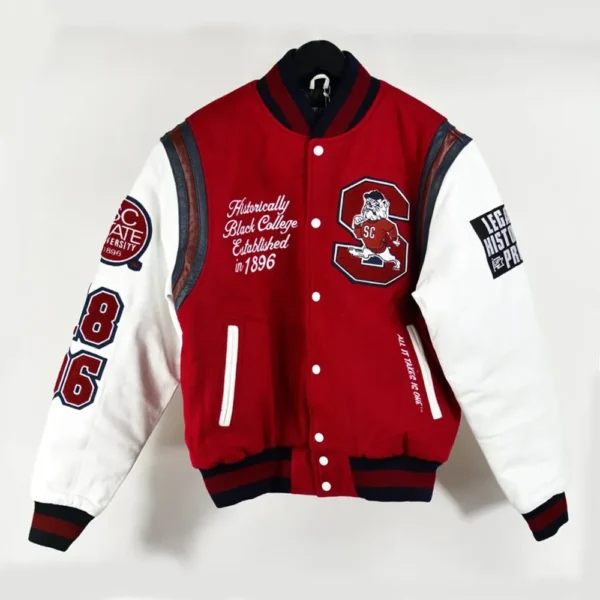 South Carolina State University Red Real Varsity Jacket